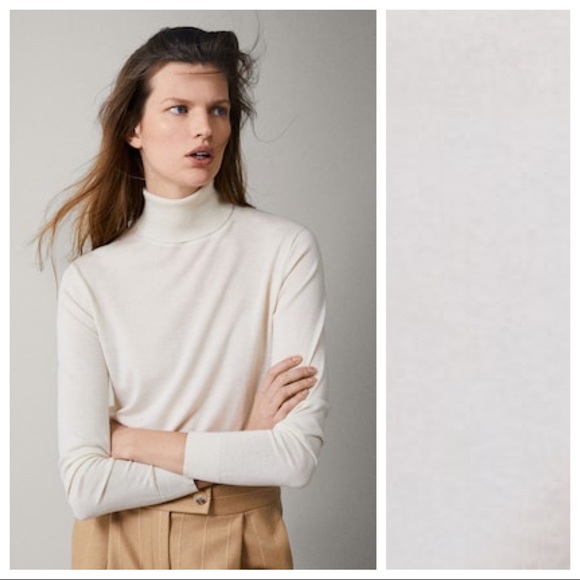 Nwt Massimo Dutti Beige Turtleneck 